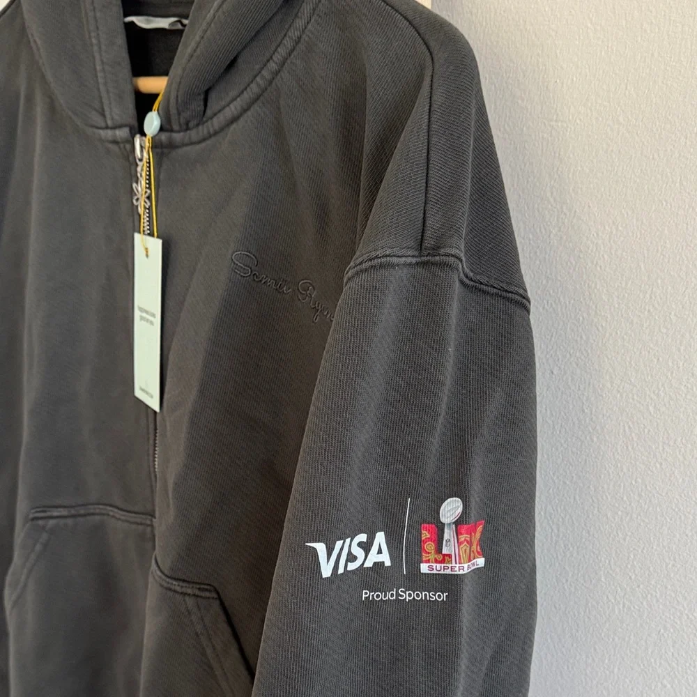 Samii Ryan Black Stone Wash Zip-Up Hoodie NWT - Picture 8 of 9